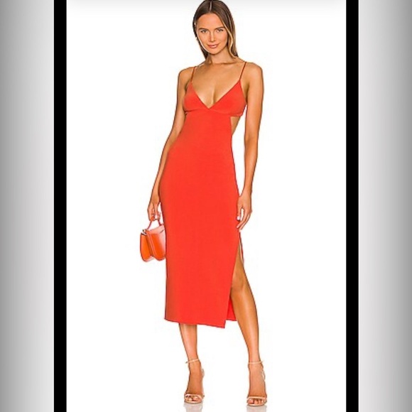 BEC + BRIDGE Ella Midi Dress in Flame - Picture 1 of 7